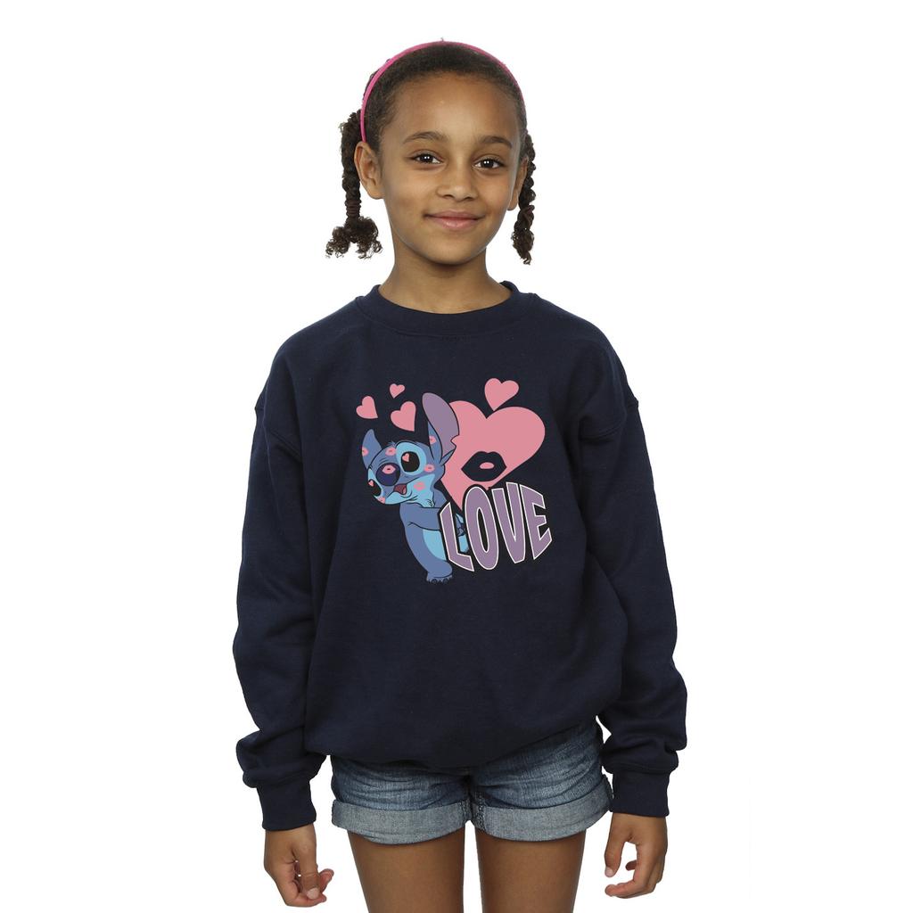 Lilo & Stitch Girls Love Hearts Sweatshirt