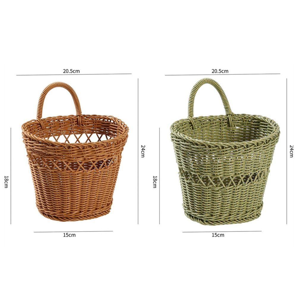 Faux Rattan Wandkorb Handgeflochten Geflochtener Aufbewahrungskorb Wohnraumaufbewahrung