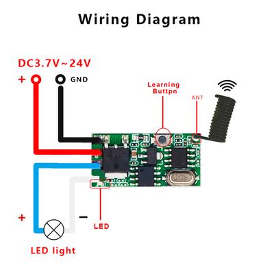 DC 3V-24V Wide Voltage Universal RF Module Miniature Wireless Transmitter-Receiver Module 433MHZ