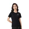 Li Ning Logo Jednokolorowy Szybkoschnący Oddychający T-shirt z Krótkim Rękawem i Okrągłym Dekoltem Unisex Top Czarny ATSS473-2