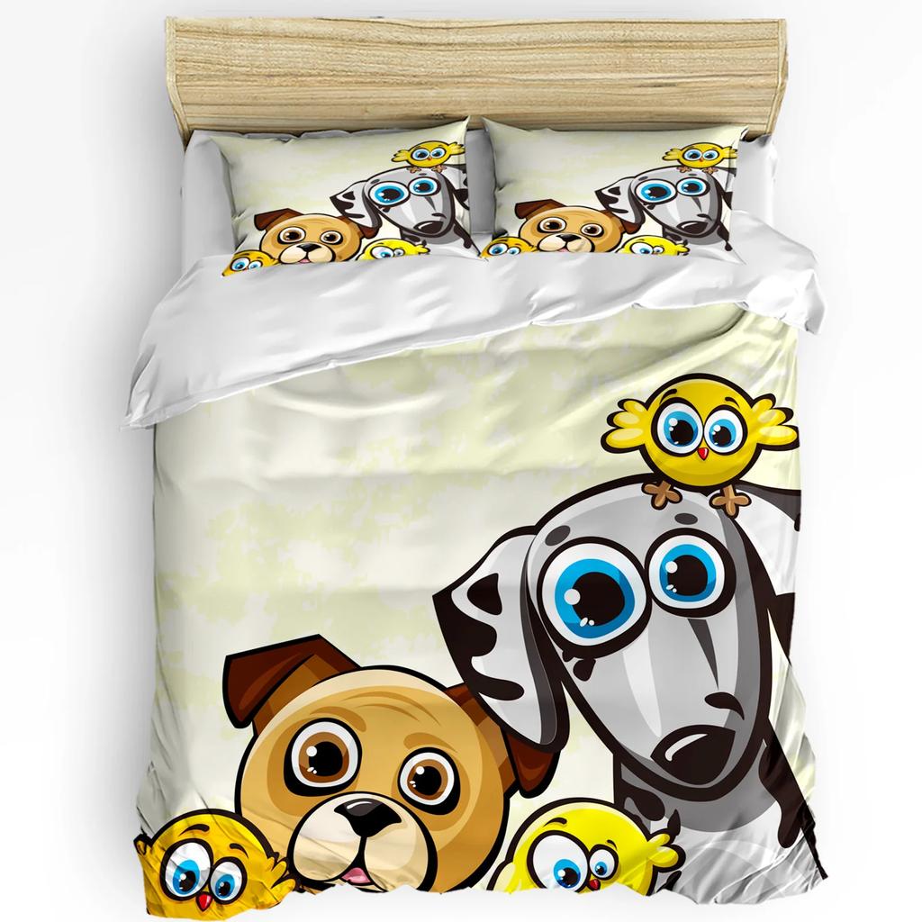 Dogs Pet Basket Cats Printed Comfort Duvet Cover Pillow Case Home Textile Quilt Cover Boy Kid Teen Girl Luxury 3pcs Bedding Set