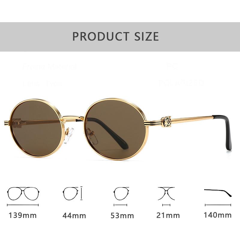 Fashion Brand Luxury Designer Sunglasses Men Women Vintage Leopard Oval Trendy Party Shades Glasses Outdoor Travel Sunglasses