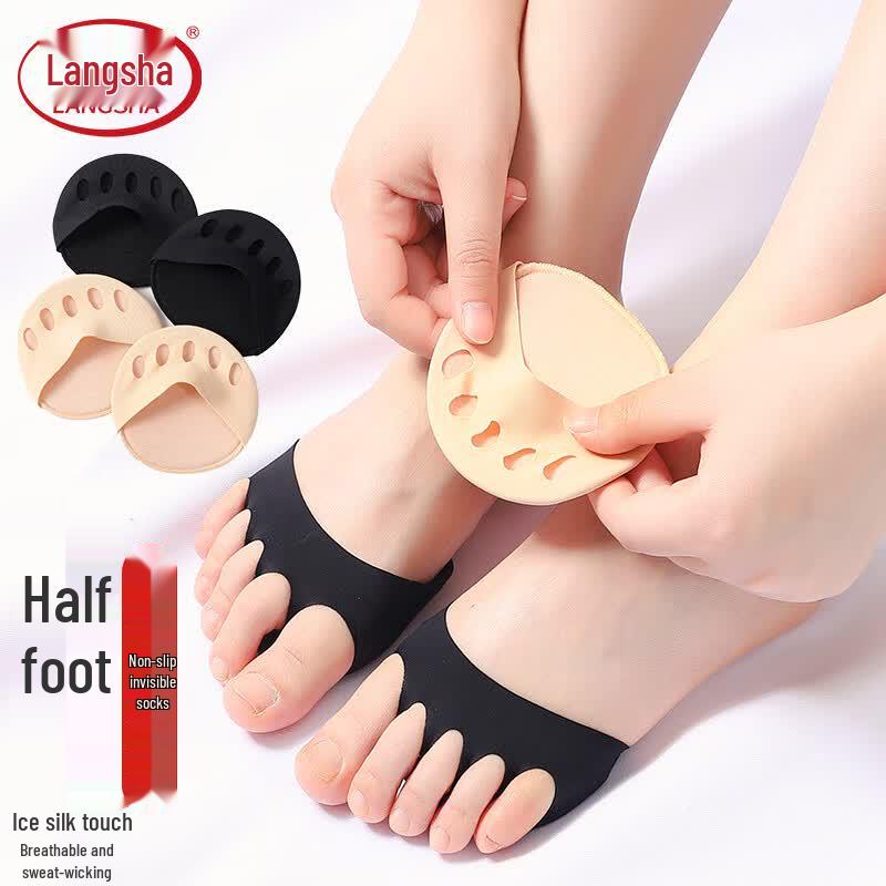 Langsaw Women s Silicone Open Toe Invisible Forefoot Socks One Size