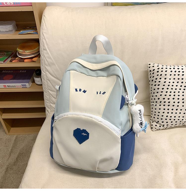 Schoolbag schoolbag ins niche teenager high value contrasting color middle and high school students ins backpack college student class backpack female