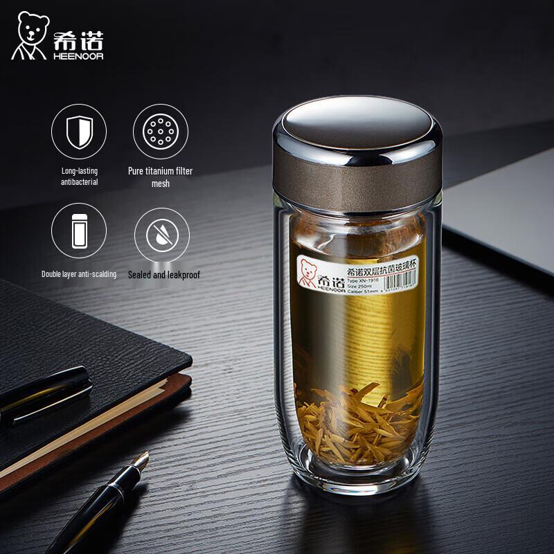 Cino XN-1915 Double-Wall Glass Tea Infuser Cup