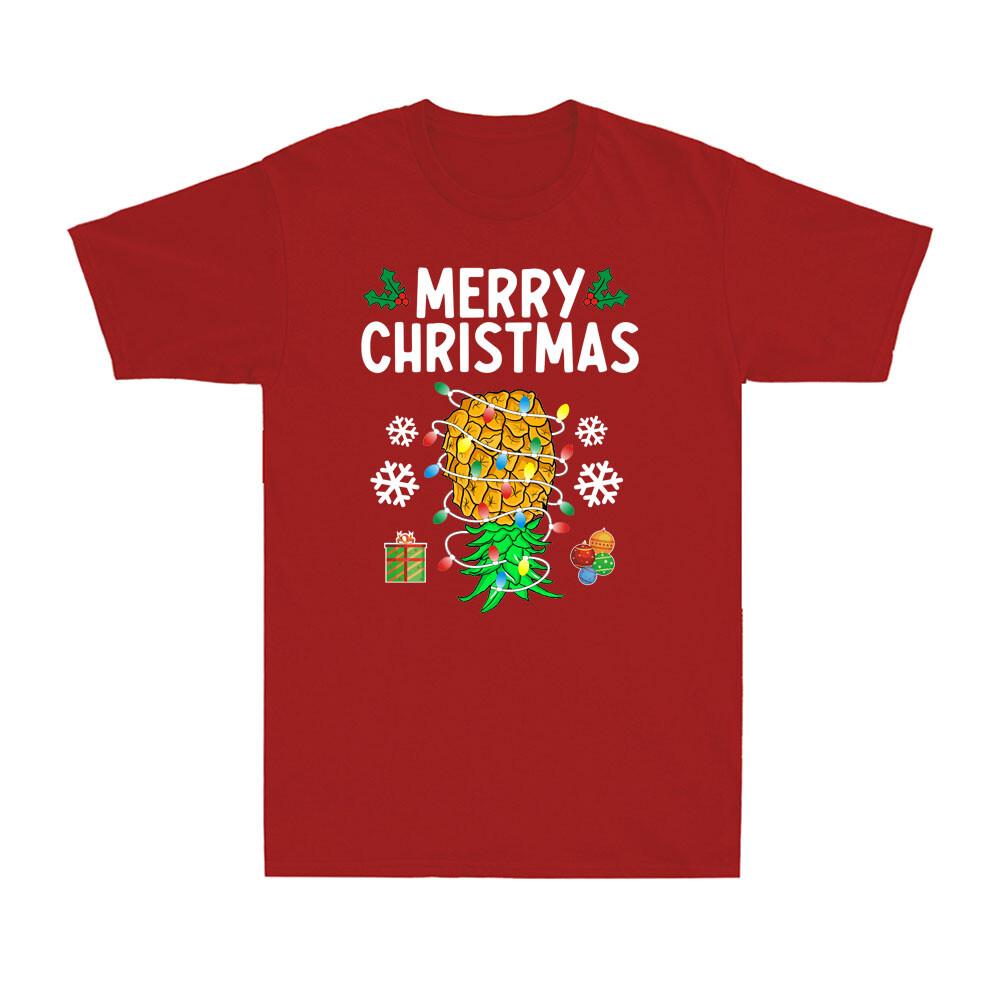 Merry Christmas Swinger Pineapple Shirt Funny Holiday Adult Men's T-Shirt