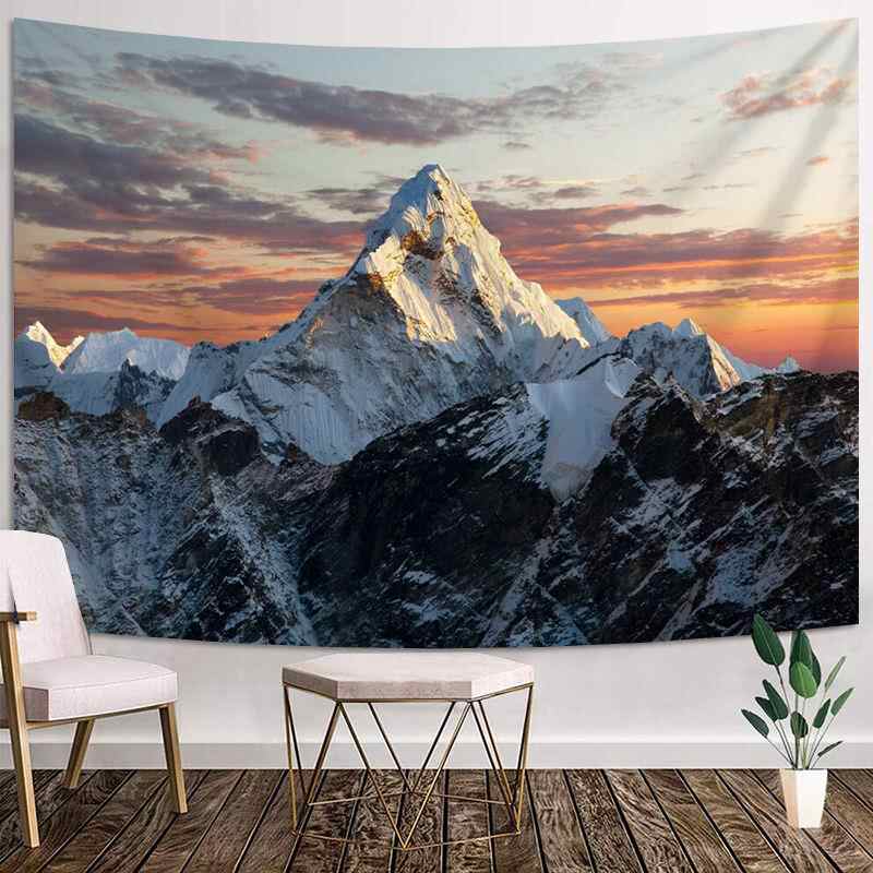 VIKAMA Ama Dablam Mountain Tapestry Himalayas Nature Landscape Wall Hanging for Living Room Bedroom Homestay Decor 74x94cm(29x37in)