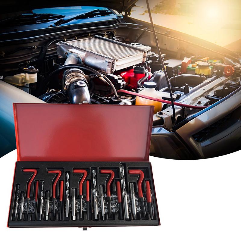 30pcs M5/M6/M8Thread Repair Set Metric Thread Insert Repair Tools Thread Repaire Kit Compatible Car Pro Coil Tools