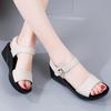 Women Chunky Sandals Casual Black Thick Sole Wedge Shoes Height Increase Platform Open Toe Sandals for Mother