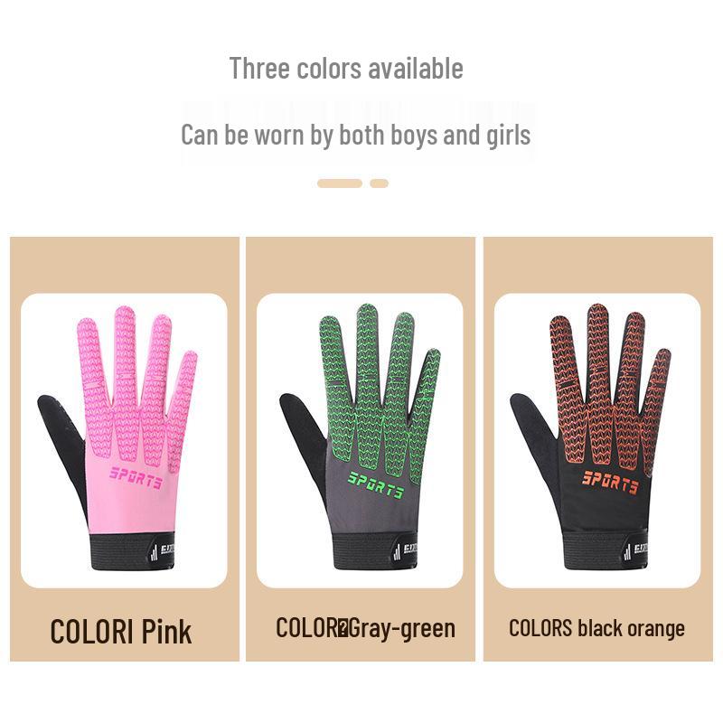 Guantes Infantiles para Todas las Estaciones, Cortavientos, Protección Solar, Transpirables, Antideslizantes, de Dedo Completo para Ciclismo y Patinaje