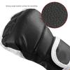 1 Pair Half-Finger Boxing Gloves Breathable Adjustable Fighting Punching Shock Absorbing Hand Wrist Protection Faux Leather Sparring Kickboxing Gloves