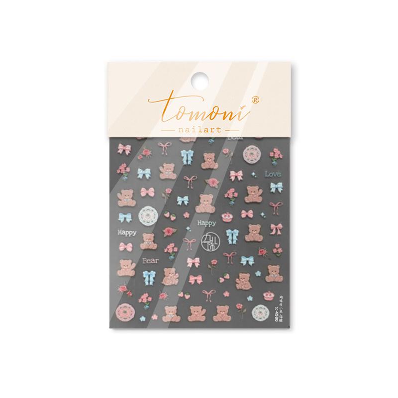 

Томони х Мишка Пух Тисненые Японские Наклейки для Нейл-арта