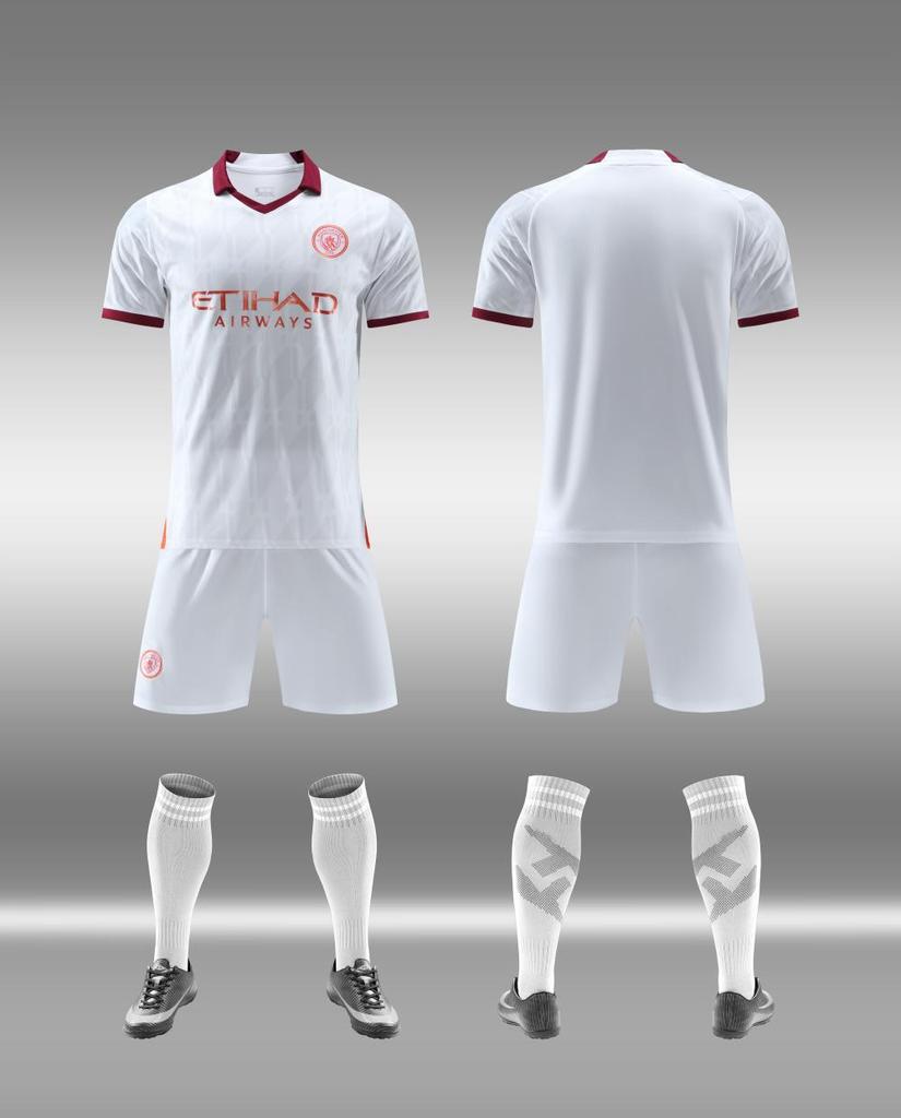 Adult football jersey set Boys Messi C Luo jersey Primary school girls class game training jersey customization