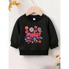 European Sizes Adorable Candy Print Sweatshirt for  Kids, Lightweight And Round-Necked, Designed for Ages 0-3, Perfect for Outdoor Wear