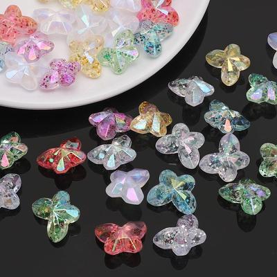 Colorful Acrylic Butterfly Beads for DIY Hairpin Bracelet Decoration
