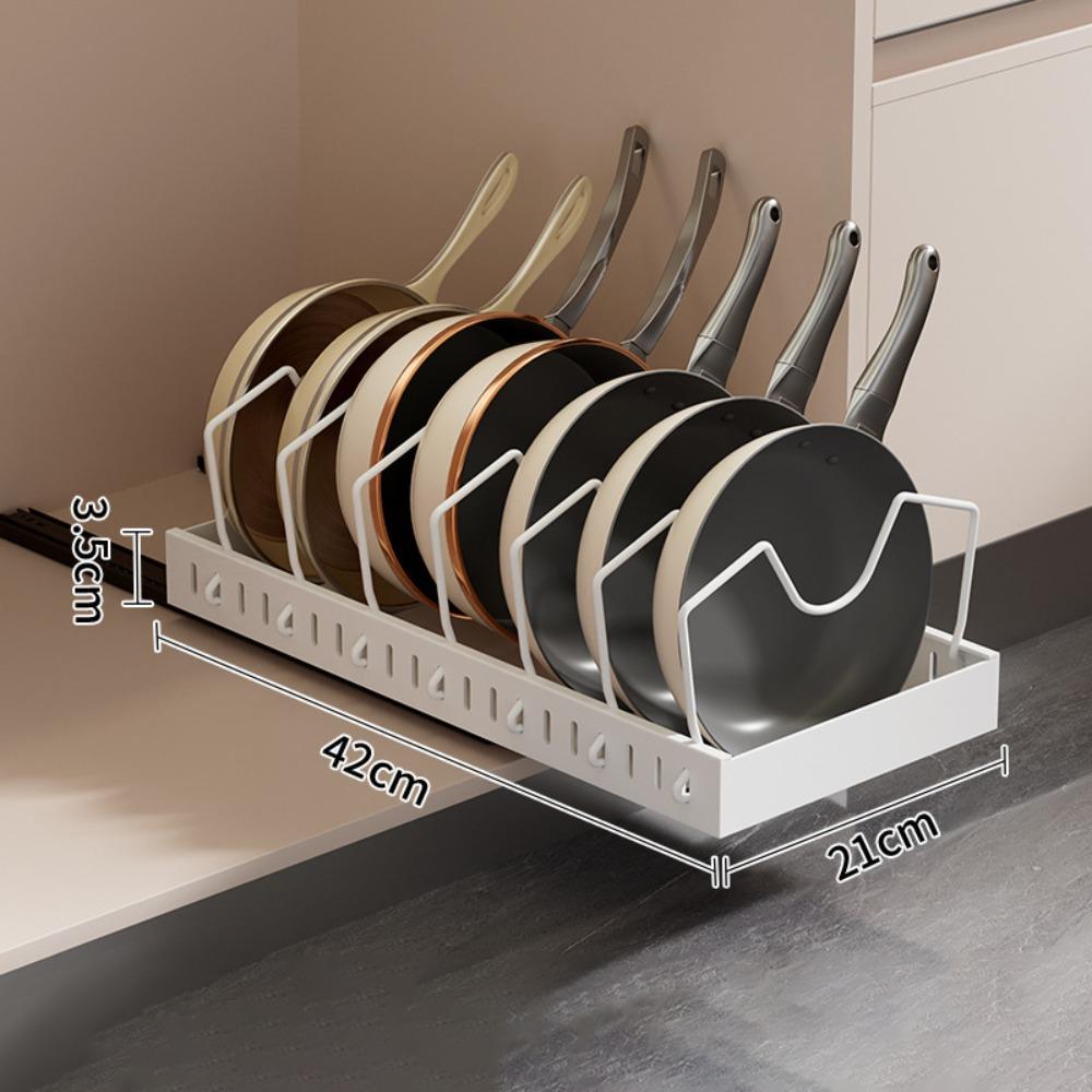 Lid Holder Cookware Storage Rack Space Saving Drawer Organizer Premium Kitchen Pan Rack  Sink белый