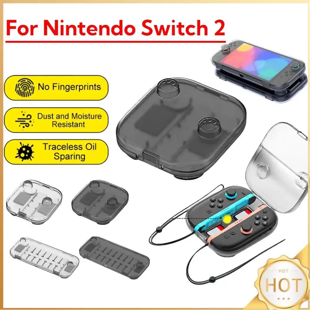 Transparent Storage Shell for Nintendo Switch 2 Anti-drop Console Handle Clear Storage Box with Game Card Slots for Switch 2