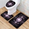 Cool Pattern Bathroom Floor Mat Toilet Three-Piece Set