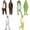 Yan Cepli Rahat Unisex Yetişkin Hayvan Flanel Tulum Kostüm Pijama