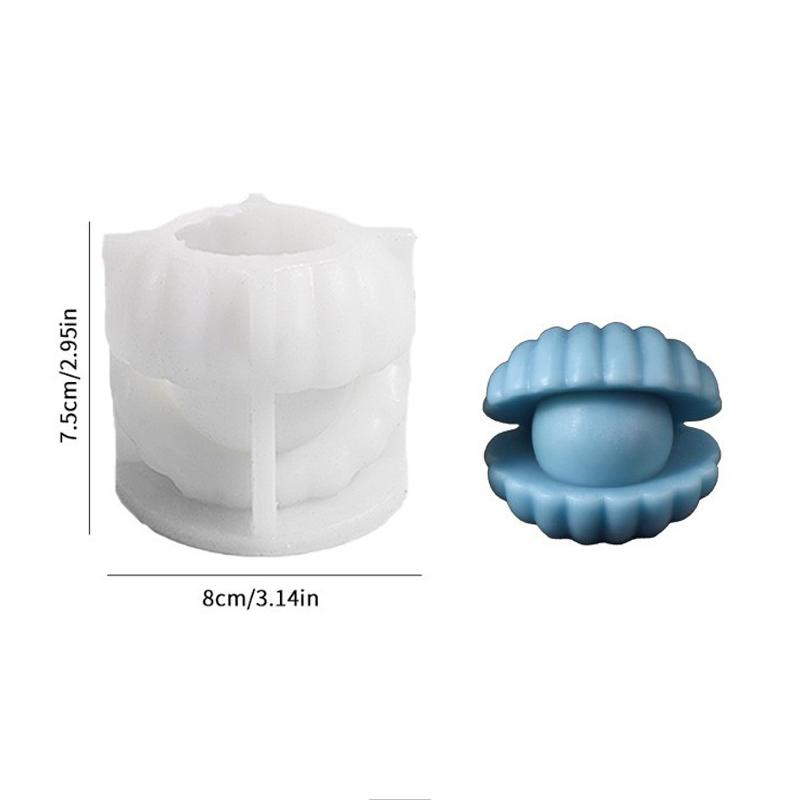 

DIY Large Pearl Shell Silicone Mold for Desktop Decoration Aromatherapy Liquid Candle Making Shell Shaped Scented Candle Mould