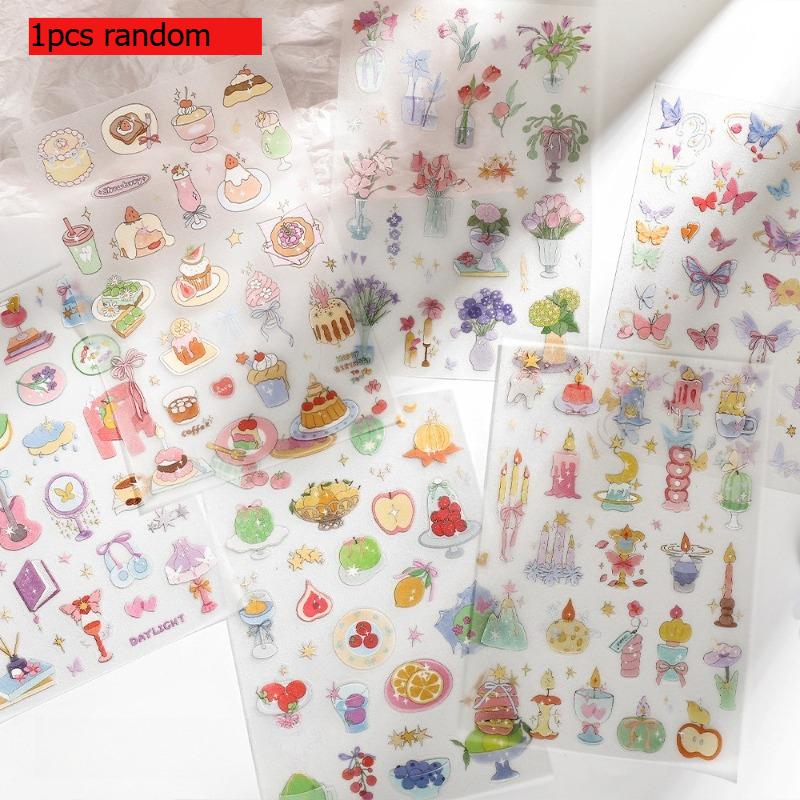 

Me Romantic Collector Series PET Flash Sand Gift Stickers Ins Style Flower Butterfly Handbook Stickers Kawai Stationery Lovely