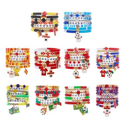 Adjustable Soccer Bracelets Featuring Team Pride Pendants Ideal For Football Event And Parties