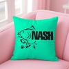 NNash Fishing Logo Cushion Cover Linen Pillowcase Cover Soft Decor for Sofa Home Room