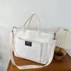 Portable Shopping Bag Casual Mommy Bag Solid Color Canvas Tote Bag  Outdoor