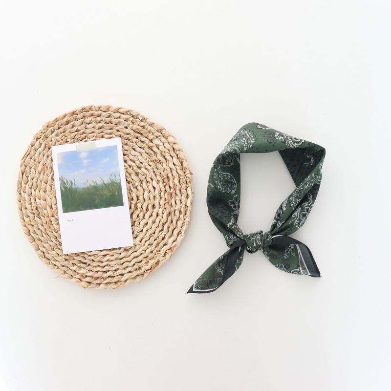 100% Cotton Kerchief Floral Thin High-Grade Silk Scarf Travel Scarf Decorative Western Style Scarf for Women Small Sqare Scarf