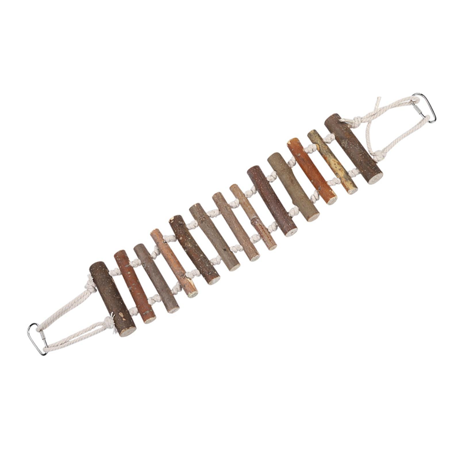 

1Pc Parrot Natural Rope Wood Ladder Swing Toy Hanging Climbing Bridge Bird Pet Chewing Toys