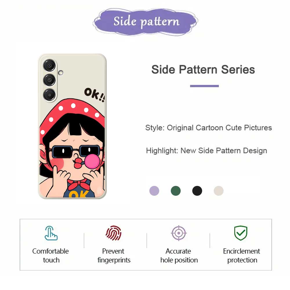 For Samsung Galaxy A16 5G/4G Case Cute Kid Pattern Printing Straight Edge TPU Phone Back Cover