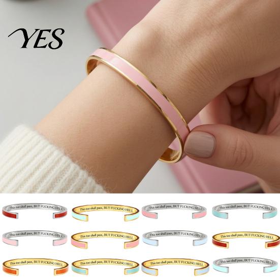 Bracciale Semplice di Alta Gamma Anche Questo Passerà Bracciale a Braccialetto con Mantra, Regolabile Inciso Motivazionale Comodo Braccialetto da Polso Informazioni Nascoste