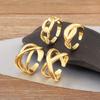 Nidin High Quality 8 Styles Irregular Geometric Multilayer Open Rings Adjustable For Female Male Punk Style Finger Jewelry Gifts