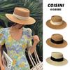 Cappello di paglia donna estate nuovo vacanza al mare spiaggia cappello parasole coprivolto francese cappello parasole cappello protezione solare foto