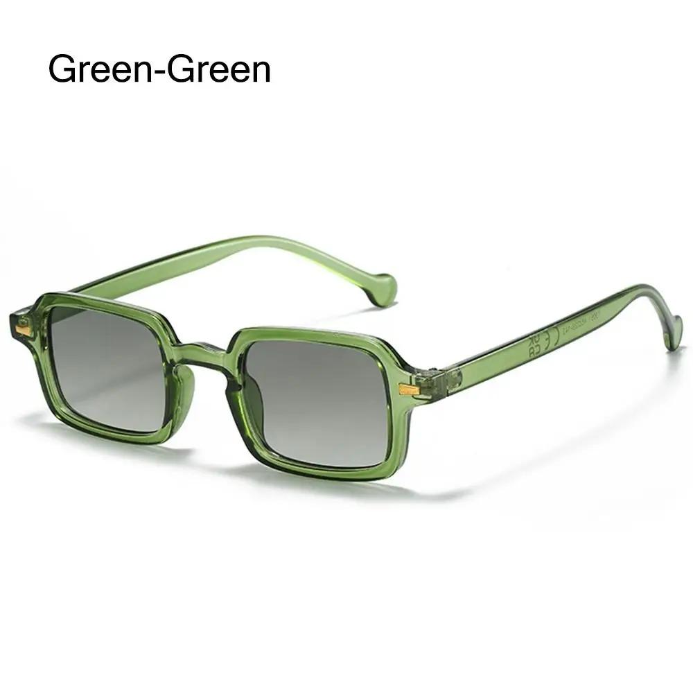 Sun Glasses Casual Men UV400 Protection Rivets Decoration Vintage Women Rectangle Luxurious