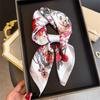 Square Shape Floral Print Scarf Silk Material Hijab Scarf Silk Square Scarf  Fashion Decorate