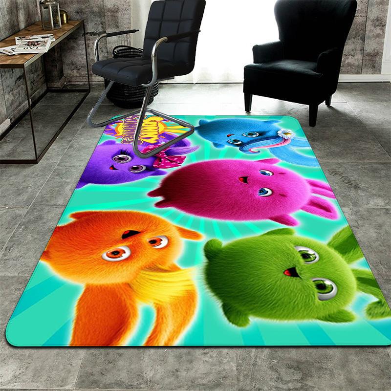 Rainbow cartoon design Rug Floor Mat for Living Room or Bedroom Soft and Comfortable Carpet a Gift for Birthday and Holiday.