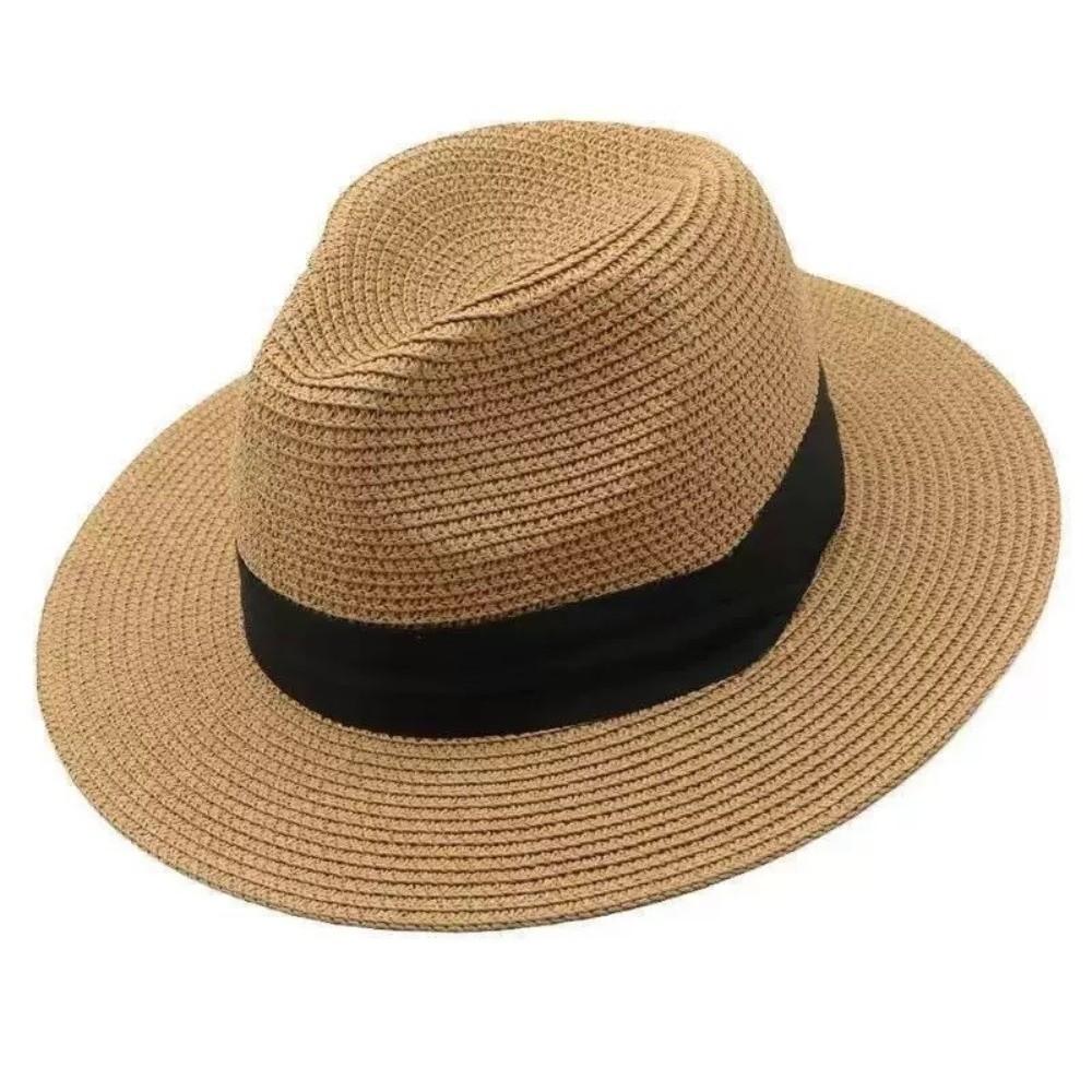 Breathable Summer Sun Hat Flat Brim Beach Cap Classic Jazz Hat  Travel