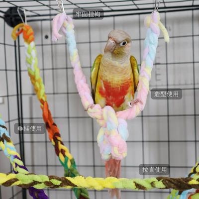 Hamster Climbing Ladder Honey Bag Squirrel Climbing Rope Bird Toy Parrot Colored Cotton Rope Standing Pole Suspension Bridge