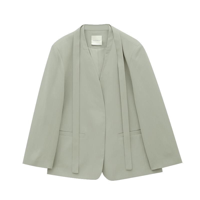 

Love and Nancy Весна 2025 Корейский льняной костюм с V-образным вырезом и шнуровкой для женщин One Size