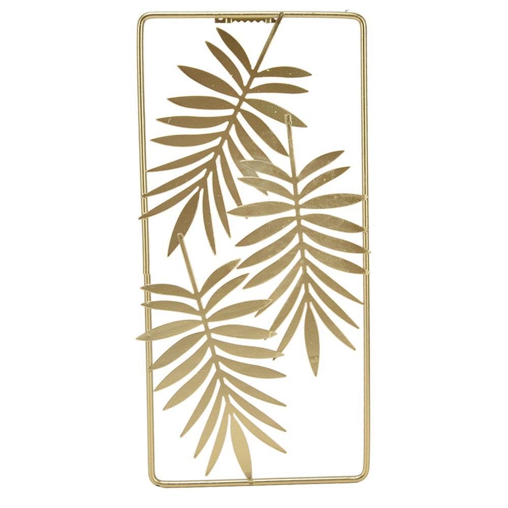 11.61 × 5.51 in Metal Leaf Wall Decor Gold Frame Iron Gold Wall Decor Leaf-shaped Handcrafted Artwork Wall Decor Bathroom