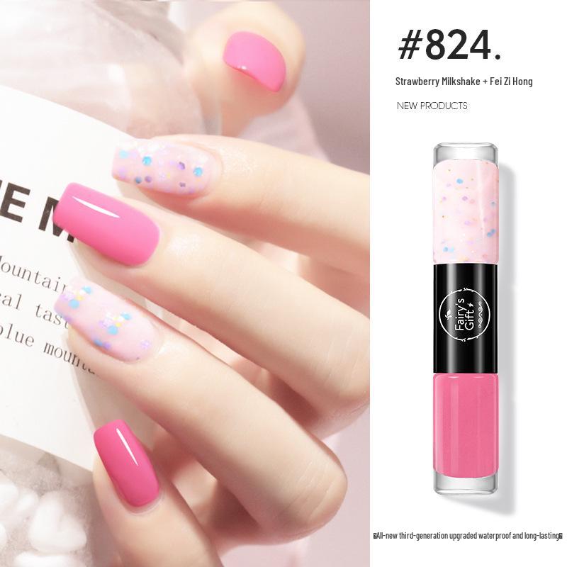 Two-Color Peelable Quick-Dry Waterproof Glitter Nail Polish Set