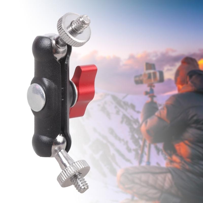 Flexible 1/4Inch Camera Screw Connector Double Male Threaded Rotating Adapter for DSLR Monopod Light Stand