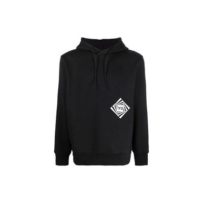 Y-3 FW21 Logo Print Loose Drawstring Hoodie Men Tops Black HF7067