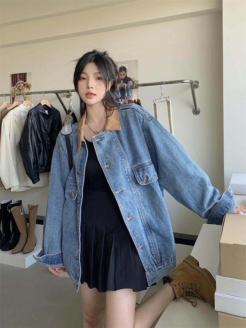 

Women s Denim Jacket Coat - Spring/Fall 2026, Plus Size, Loose Fit, Slimming Design XXL