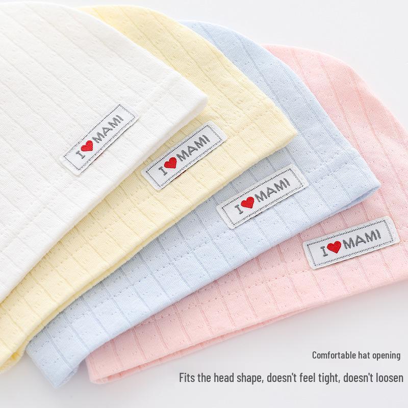 Baby Pure Cotton Jacquard Hat – Lightweight, Breathable & All-Season Protection for Fontanelle