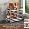 No-Drill Chopstick Holder Rack Stainless Steel Cutlery Rack  Kitchen Cutlery Organizer