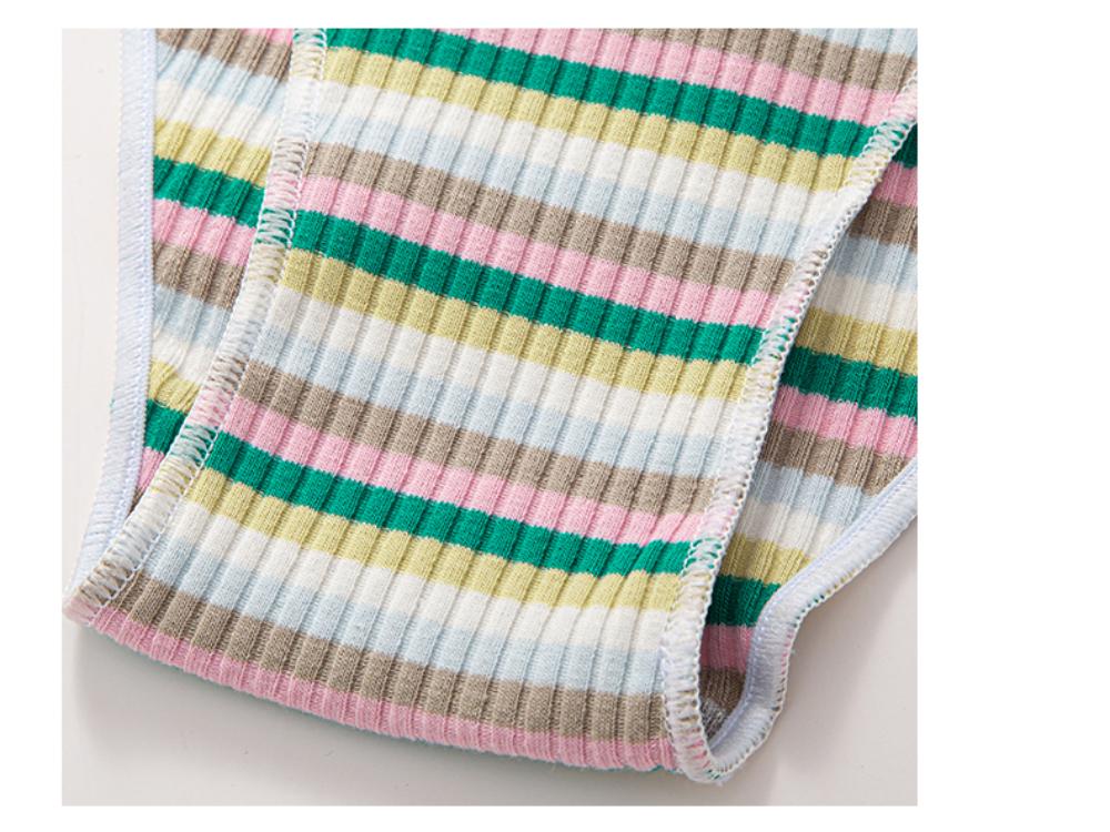 3PCS/Set Women Cotton Seamless Panties for Female Underwear Panty Sexy Colorful Striped Lingerie Letter Waist Brief