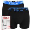 Replay Black Blue Men's Logo Boxer Briefs Set of 2