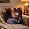 KKomi Cant Communicate Cushion Cover Soft Plush Cushion Cover Double Print And Invisible Zipper For Sofa Home Car Use